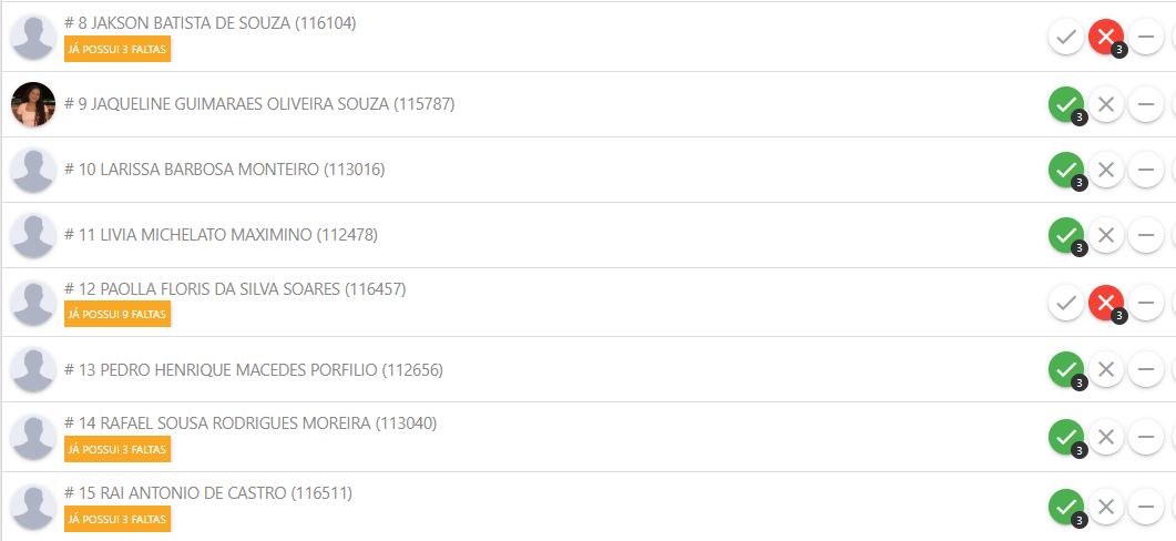 Lista de presença 2